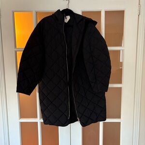 Arket Black Quilted Puffer Coat
